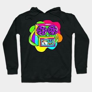 Neon Hippy 80s 90s Costume Retro Vintage Hoodie